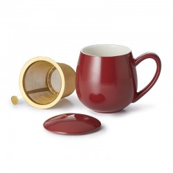 Tisaniere saara rouge avec filtre dor&eacute;